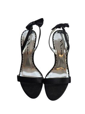 Nina Black Strappy Heels in 9M